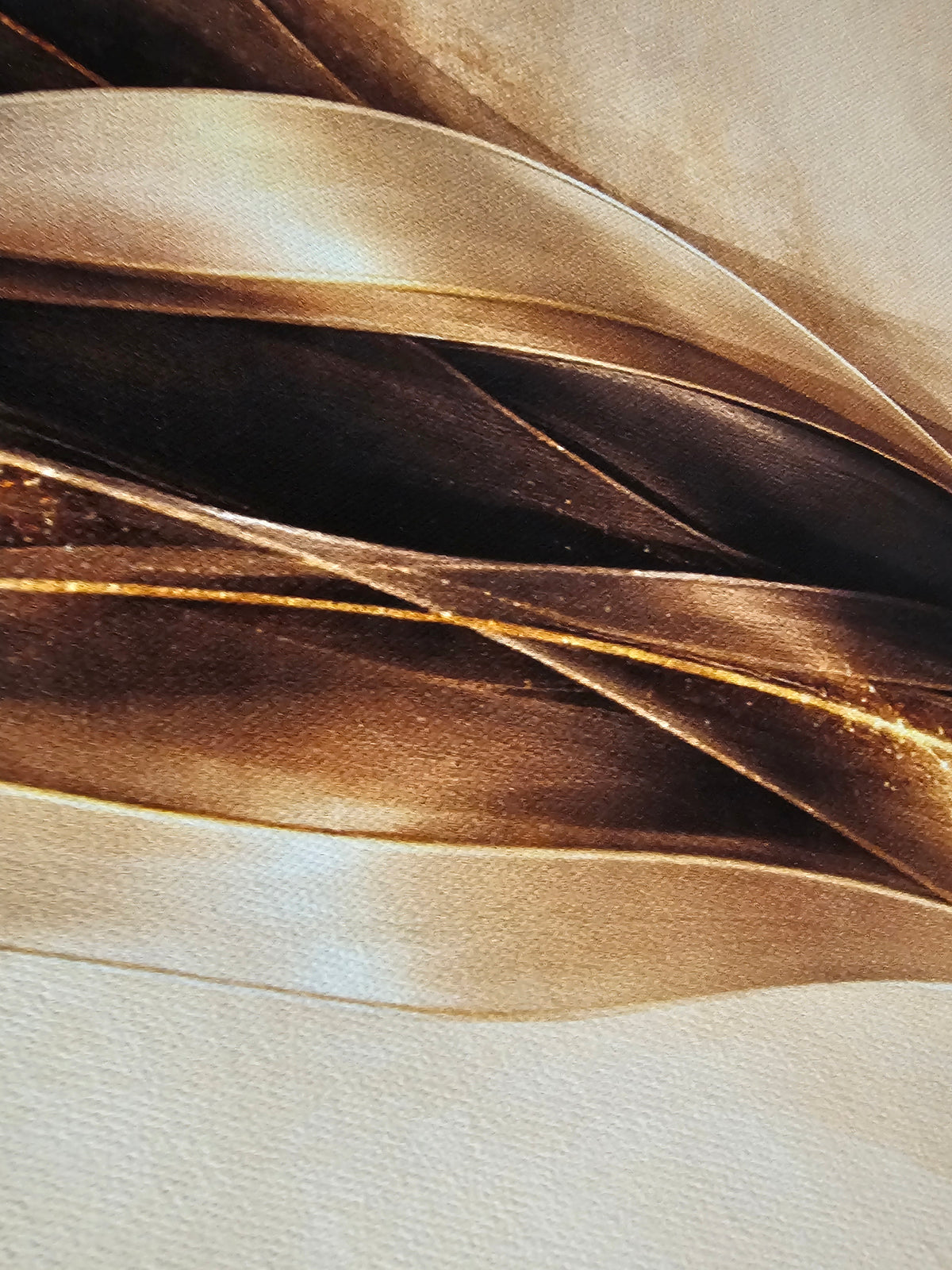 Close-up of brown and beige fabric with a textured surface