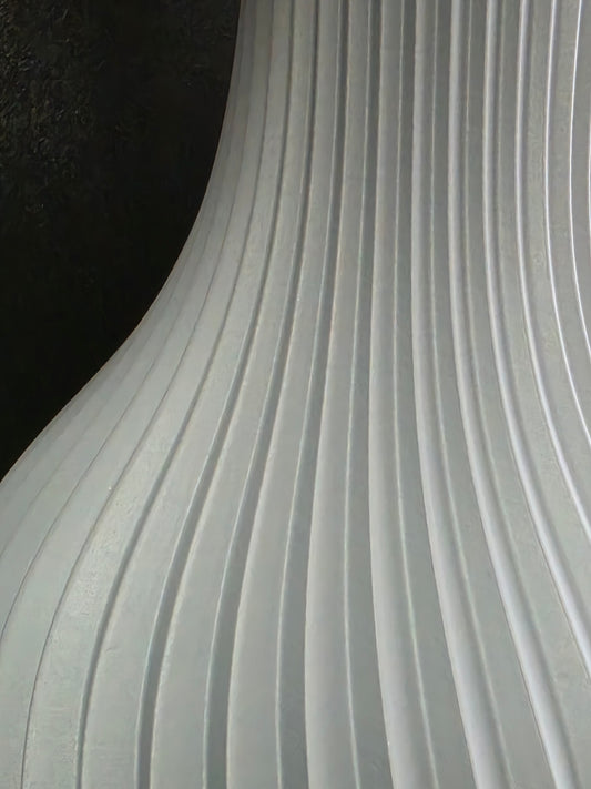 Matte Gray Sculptural Vase — 8" Modern Decorative Vase