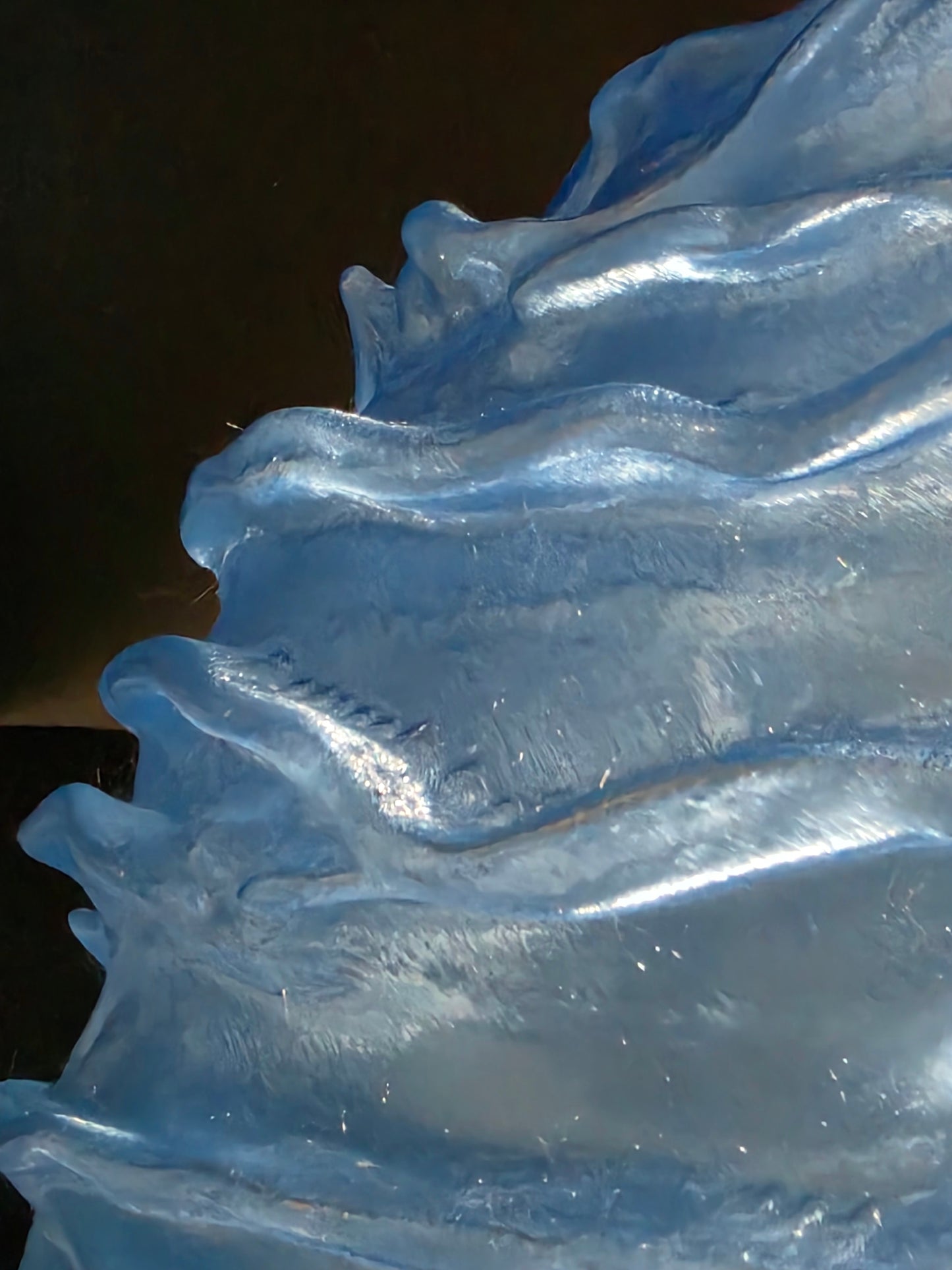 Translucent Glacier Blue Flameform Vase โ 10" Modern Sculptural Decorative Vase