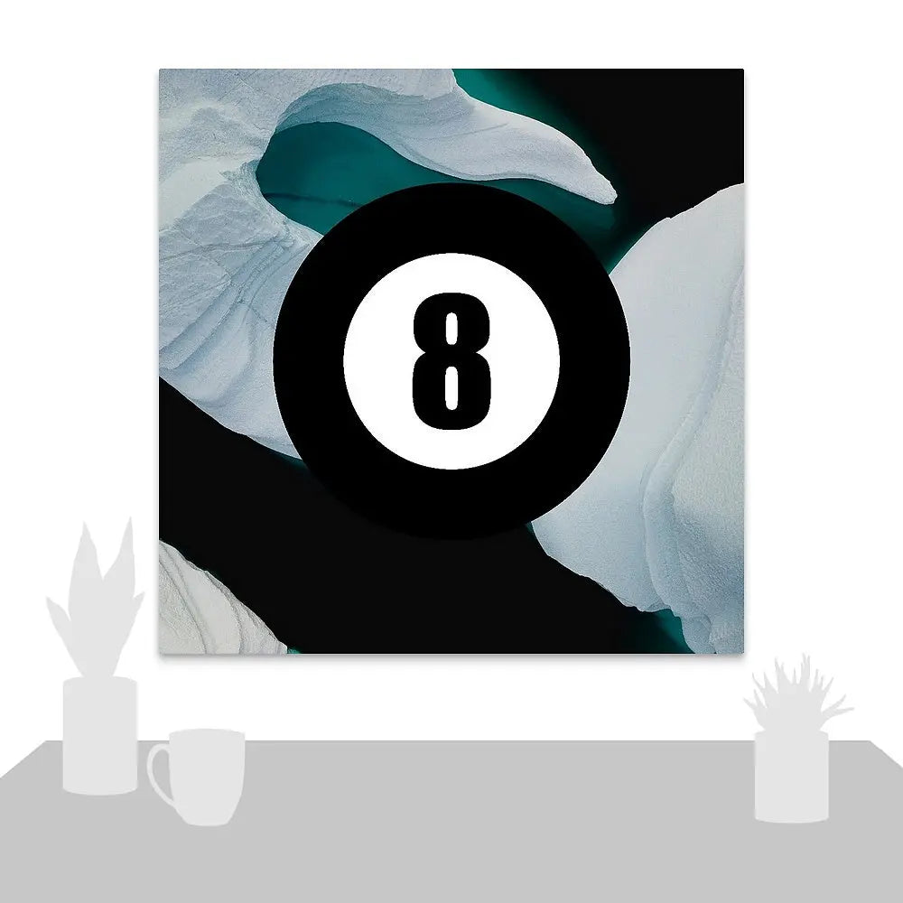 Eight Ball on Ice Framed Greetings