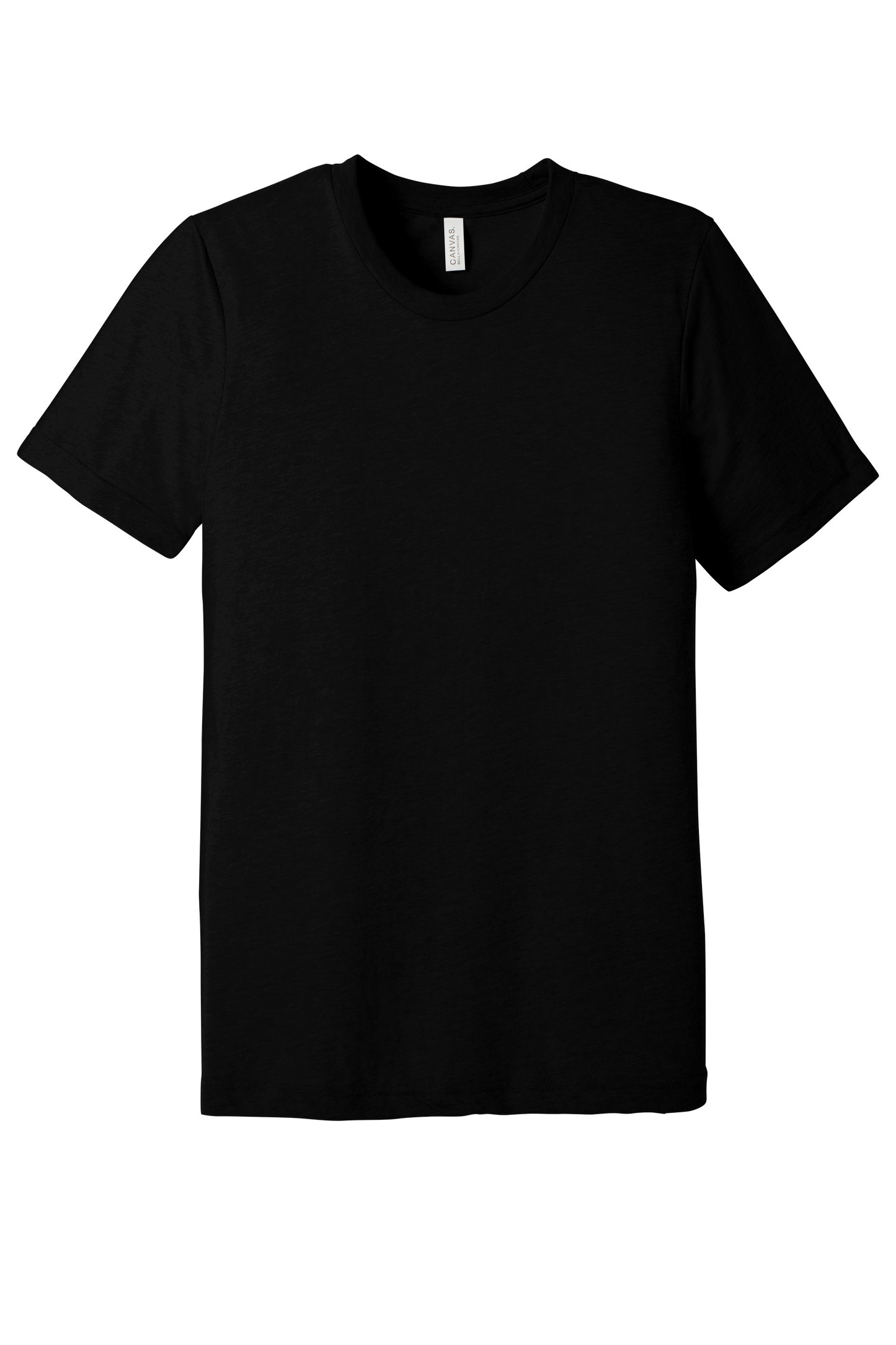 Black t-shirt on a white background