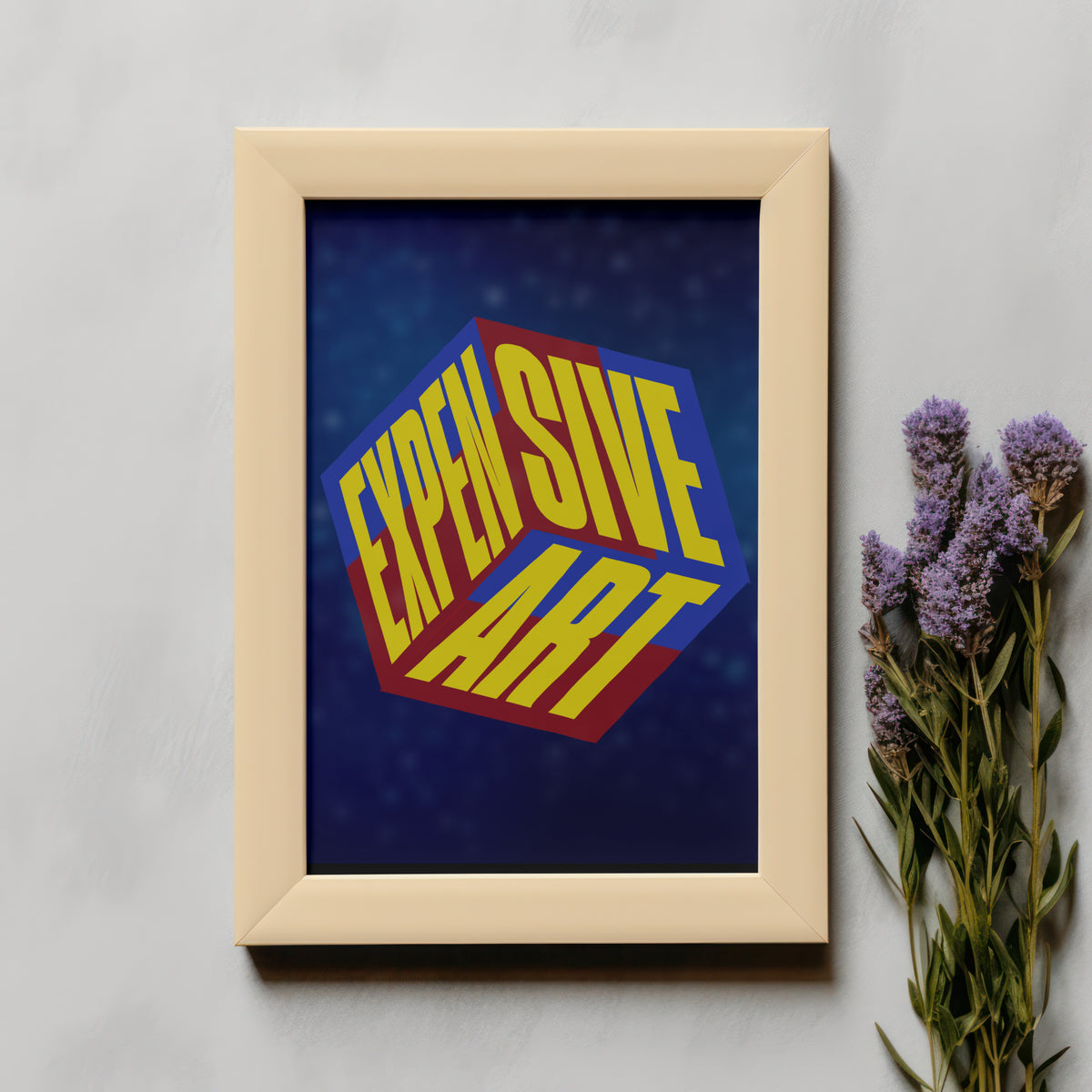 Framed Greetings Expensive Art - Bold Statement Poster Wall Art (Blue Edition)