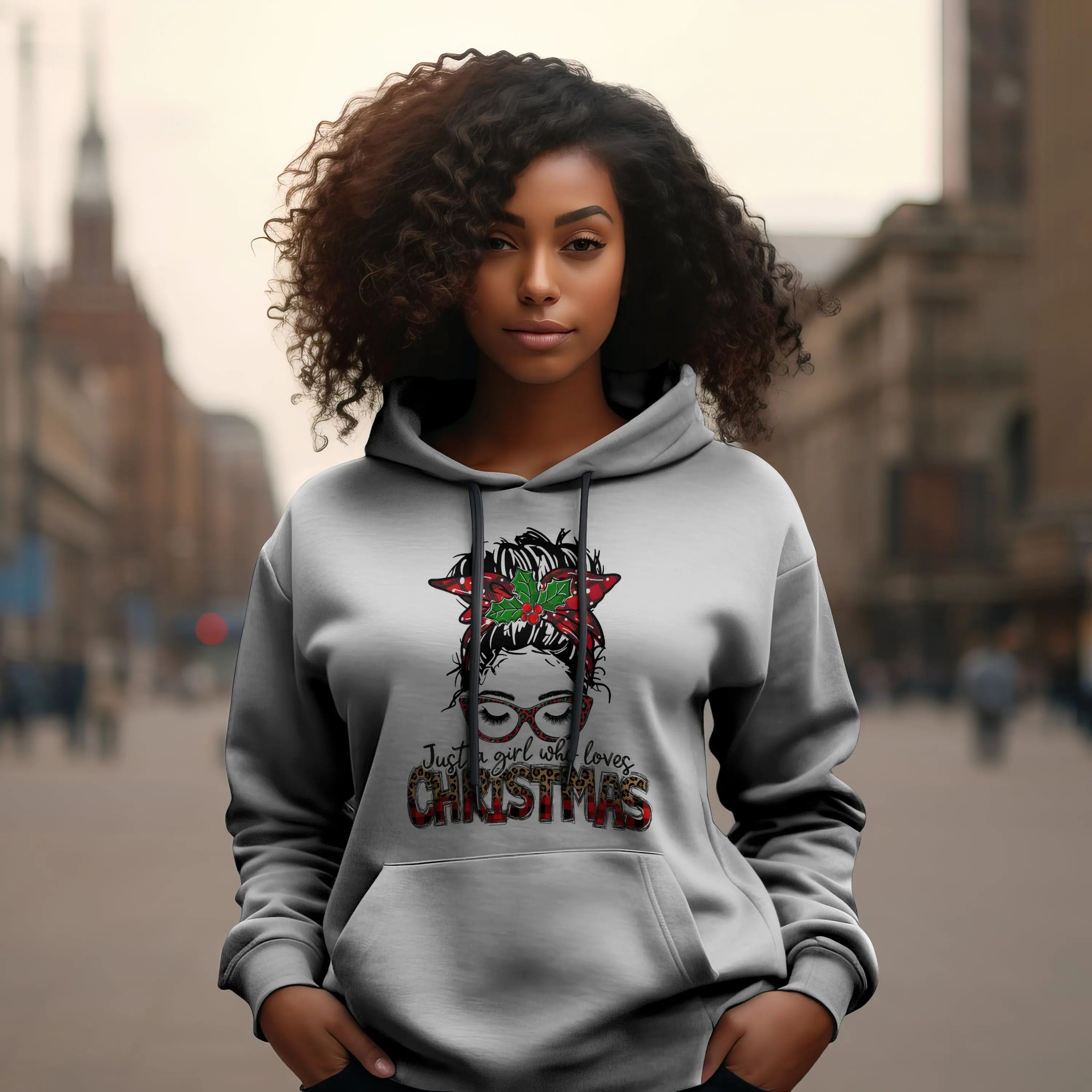 Just a Girl Who Loves Christmas Hoodie Framed Greetings