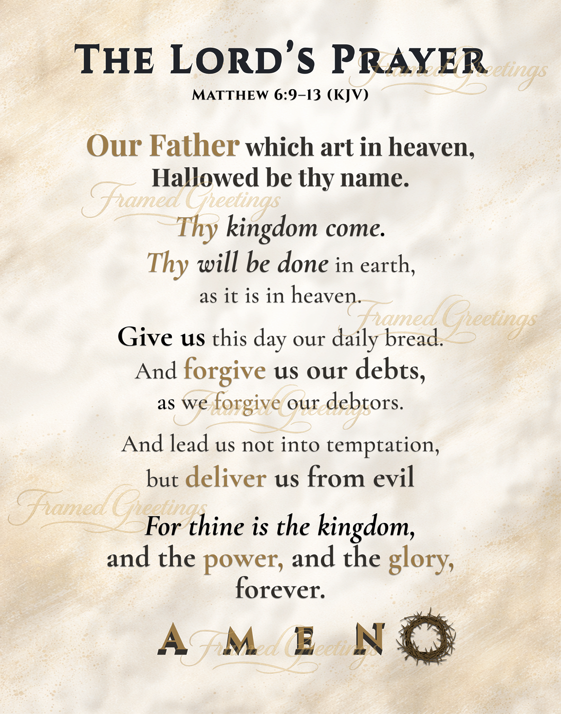The Lord’s Prayer – Heirloom Edition