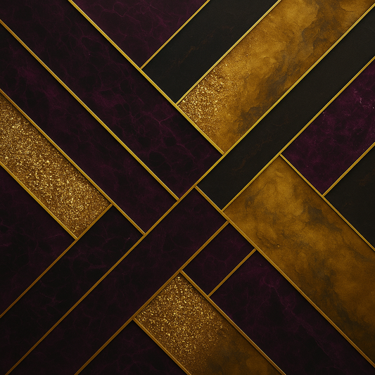 Arte de parede em harmonia vermelha e dourada