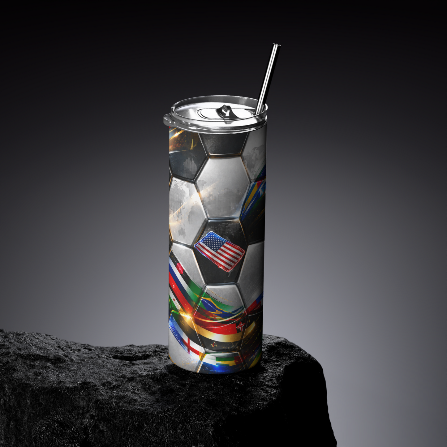 World of Kicks Soccer 20 oz Skinny Tumbler