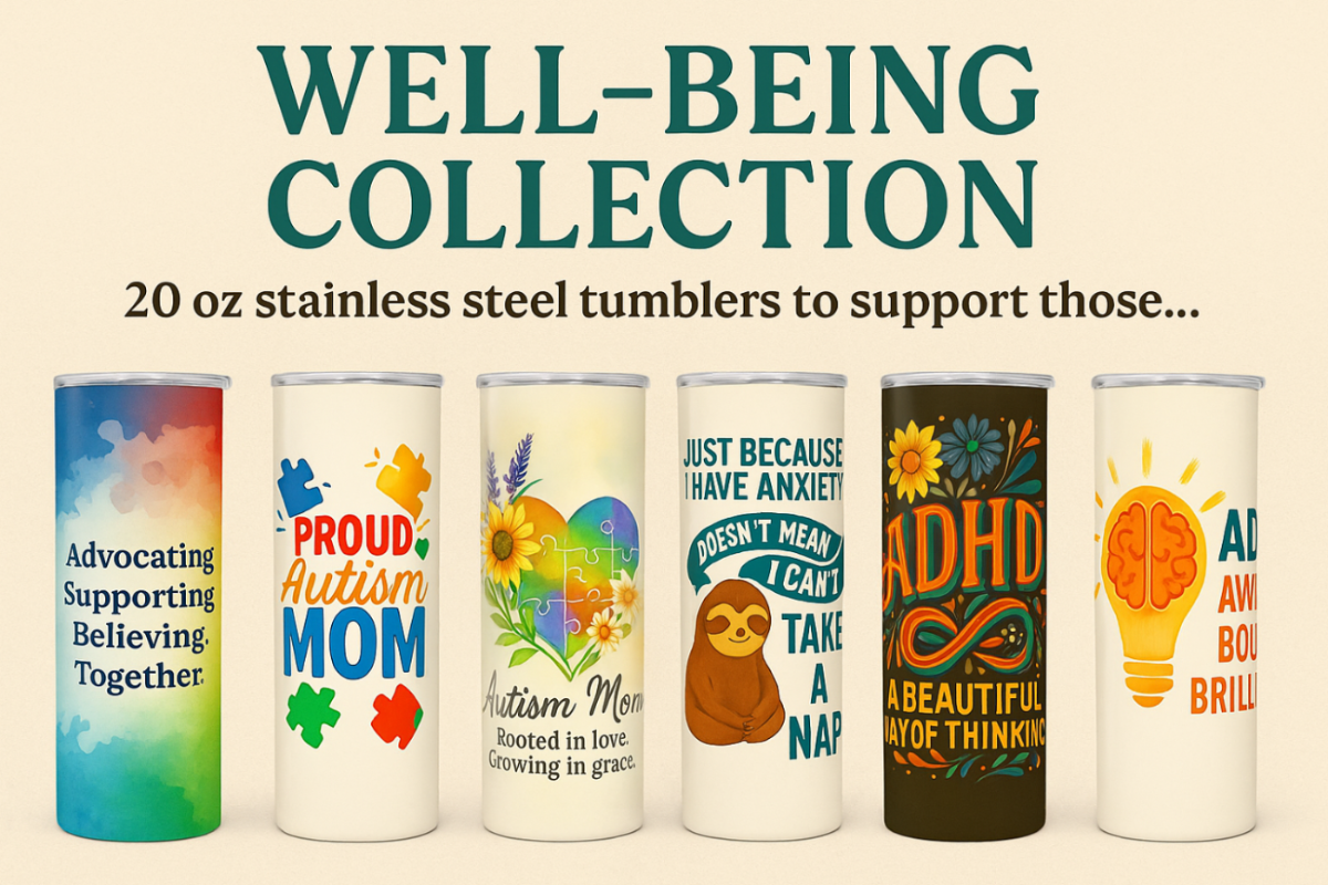 Skinny Tumblers - Copos de conscientização sobre saúde mental