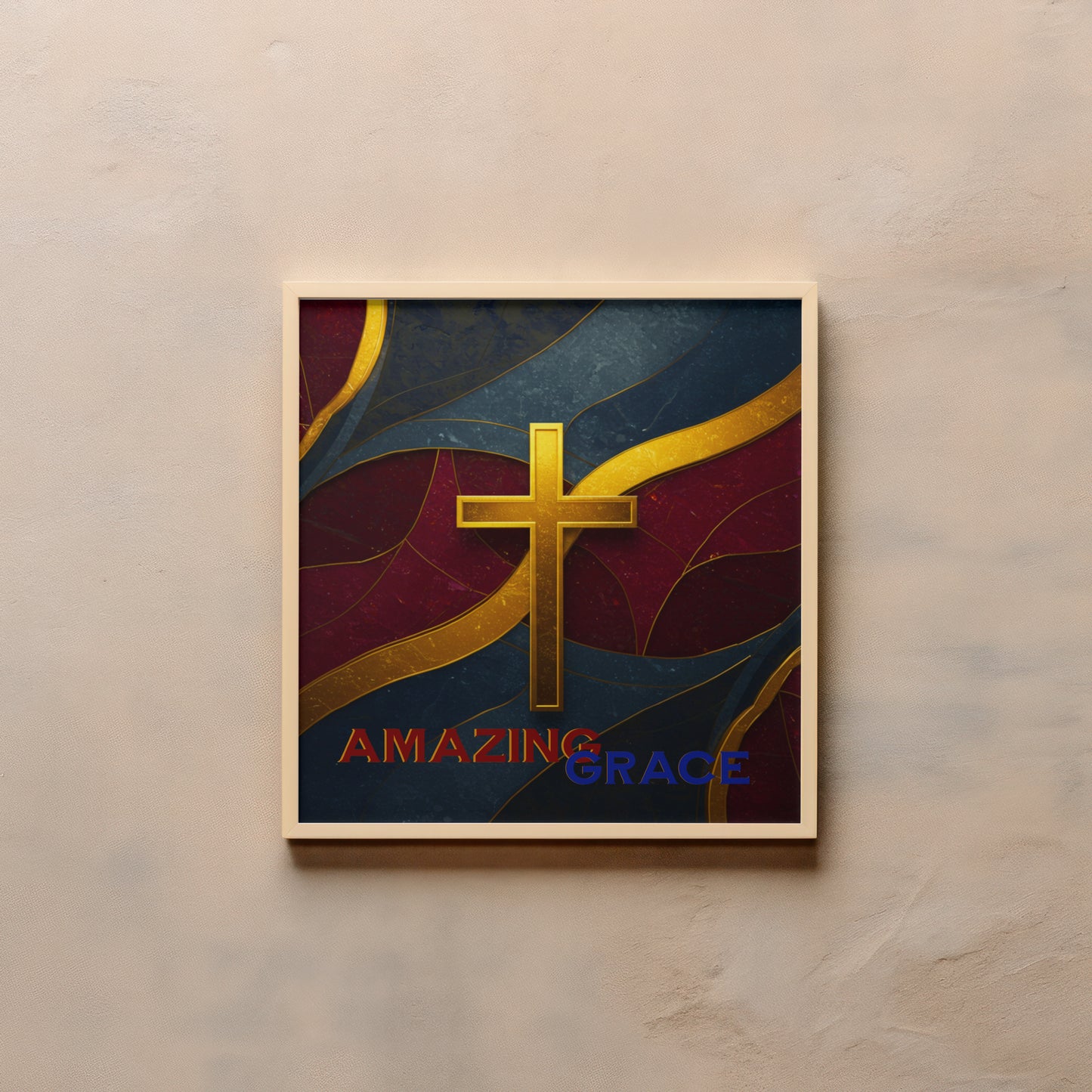 Framed Greetings Amazing Grace β Fine Art Print Aluminum-Photo-Panel-24x24