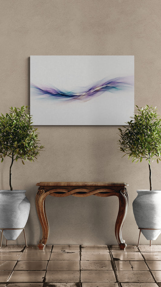 Arte de pared en armonía roja y dorada