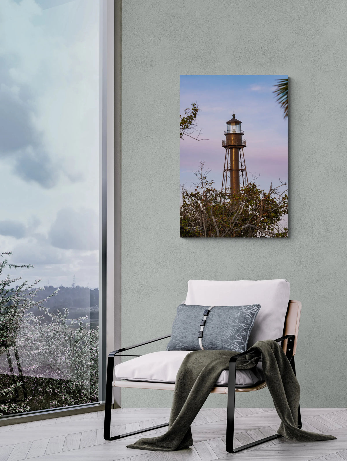 Sanibel Island Lighthouse Wall Art Decor - Framed Greetings