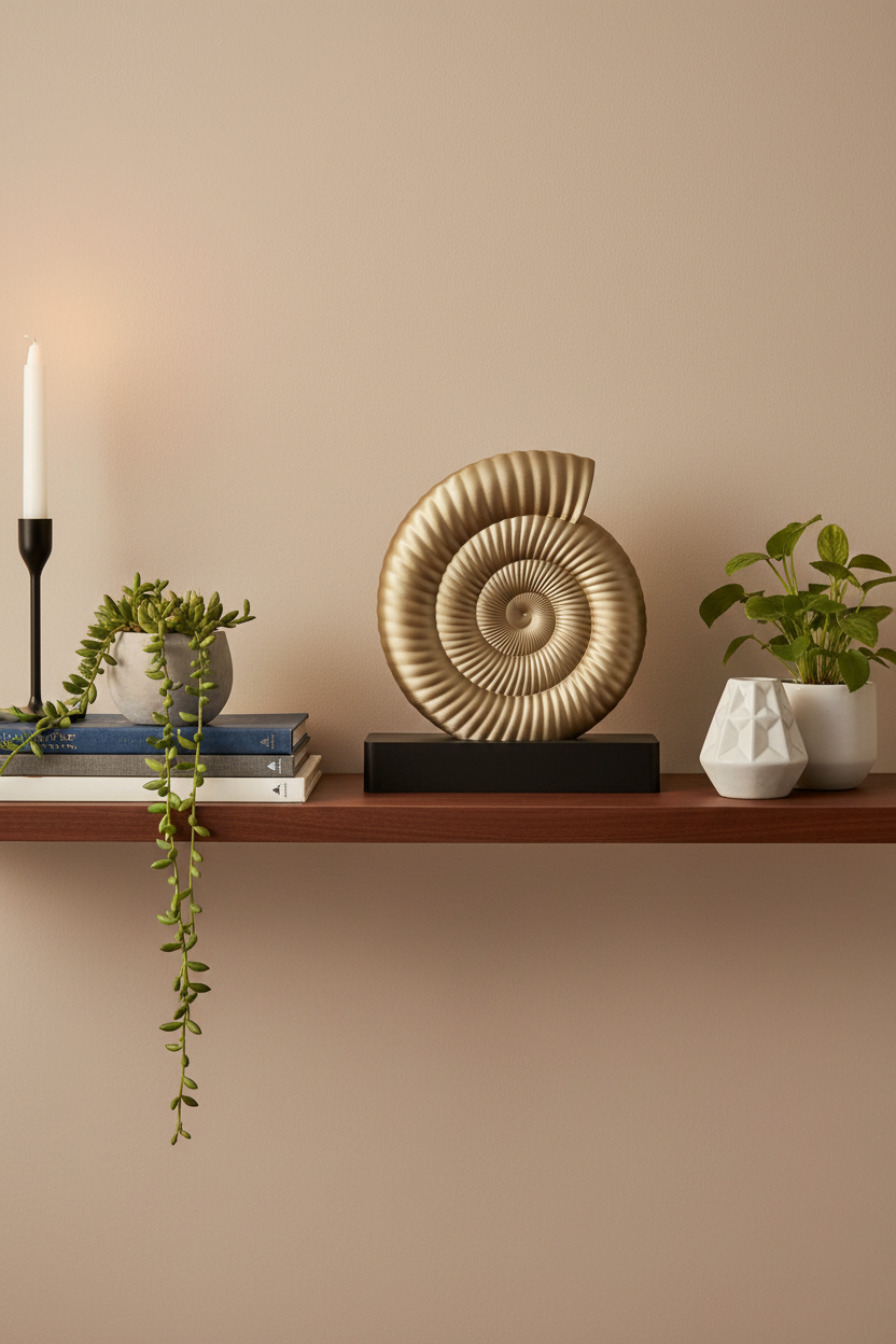 Ammonite Sculpture | Contemporary Fossil-Inspired Statement Decor