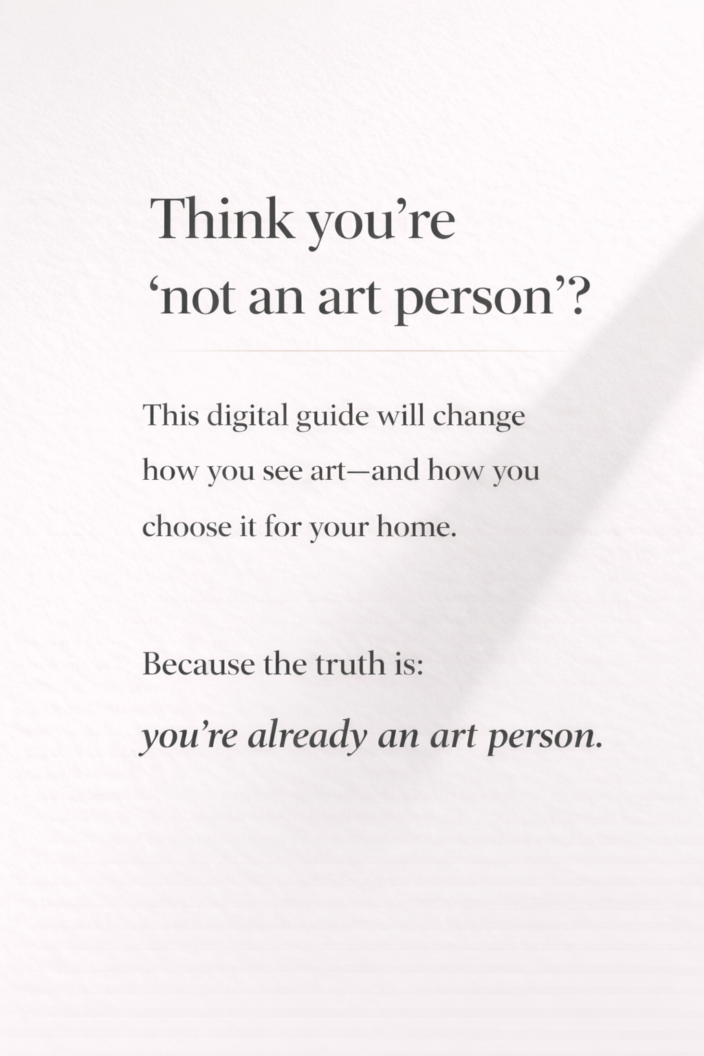 Text on a white background promoting a digital guide about art appreciation.