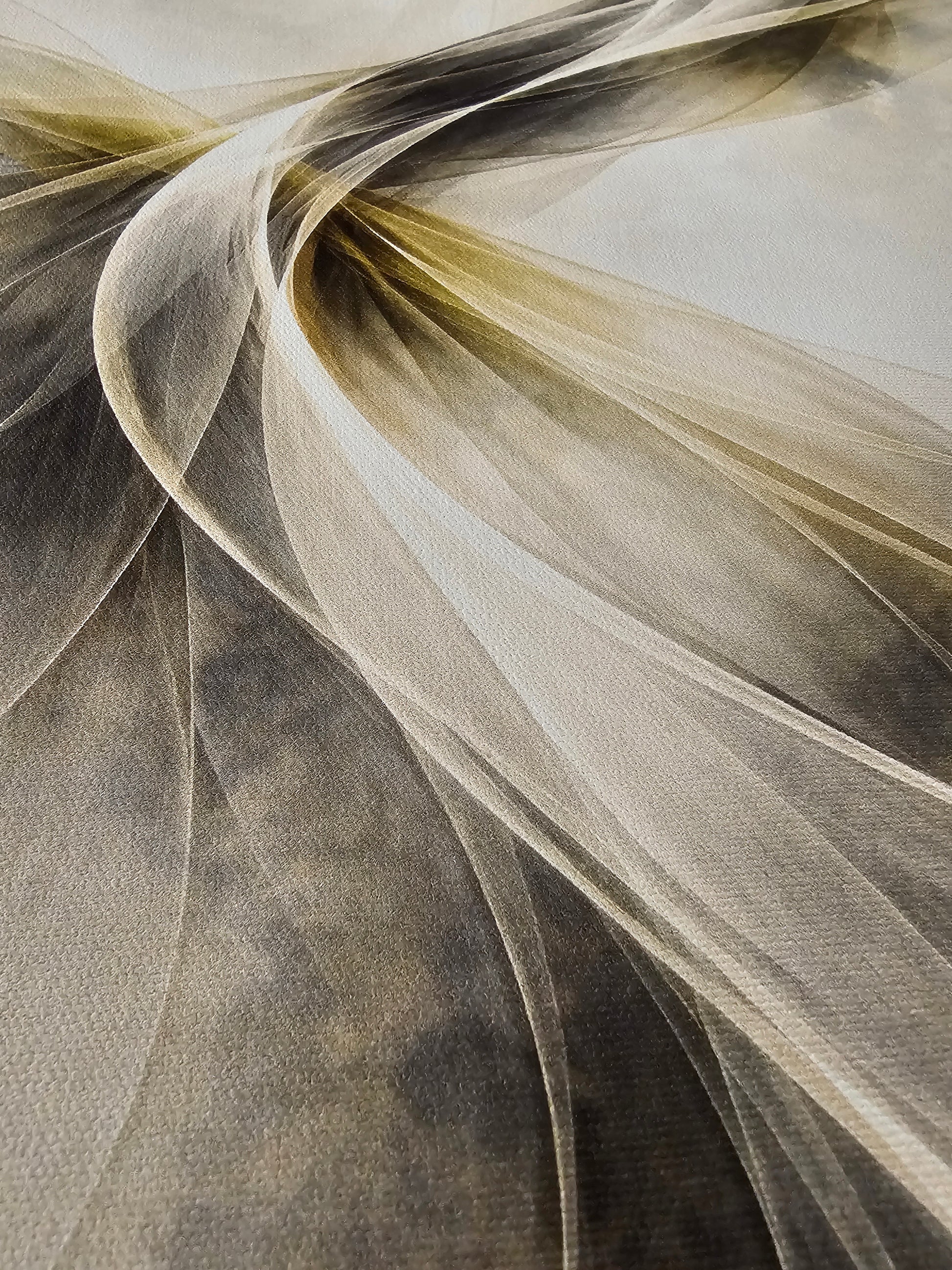Close-up of sheer fabric with a blurred background