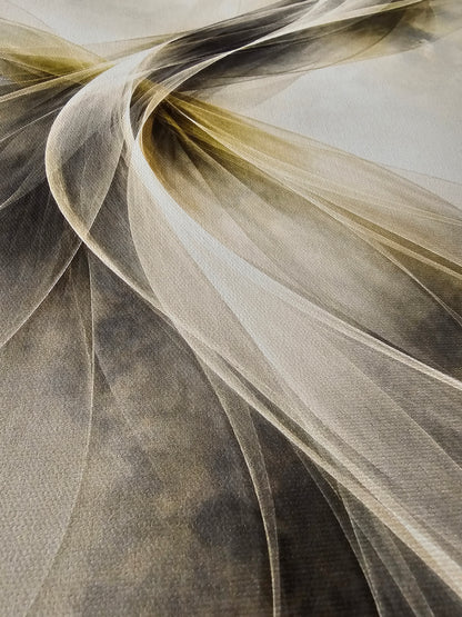 Close-up of sheer fabric with a blurred background