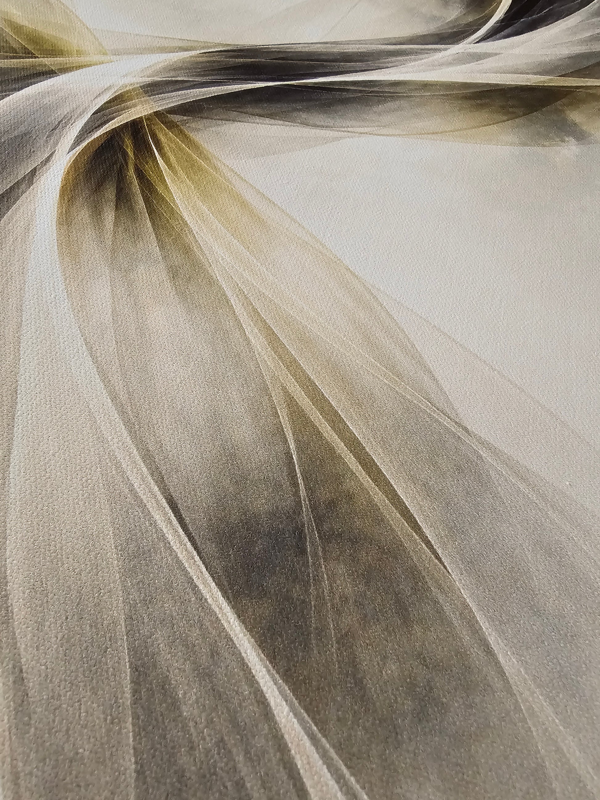 Abstract art with wavy lines in brown and beige tones