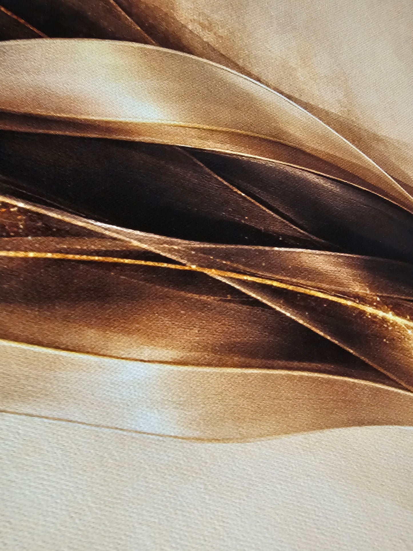 Close-up of brown and beige fabric with a textured surface