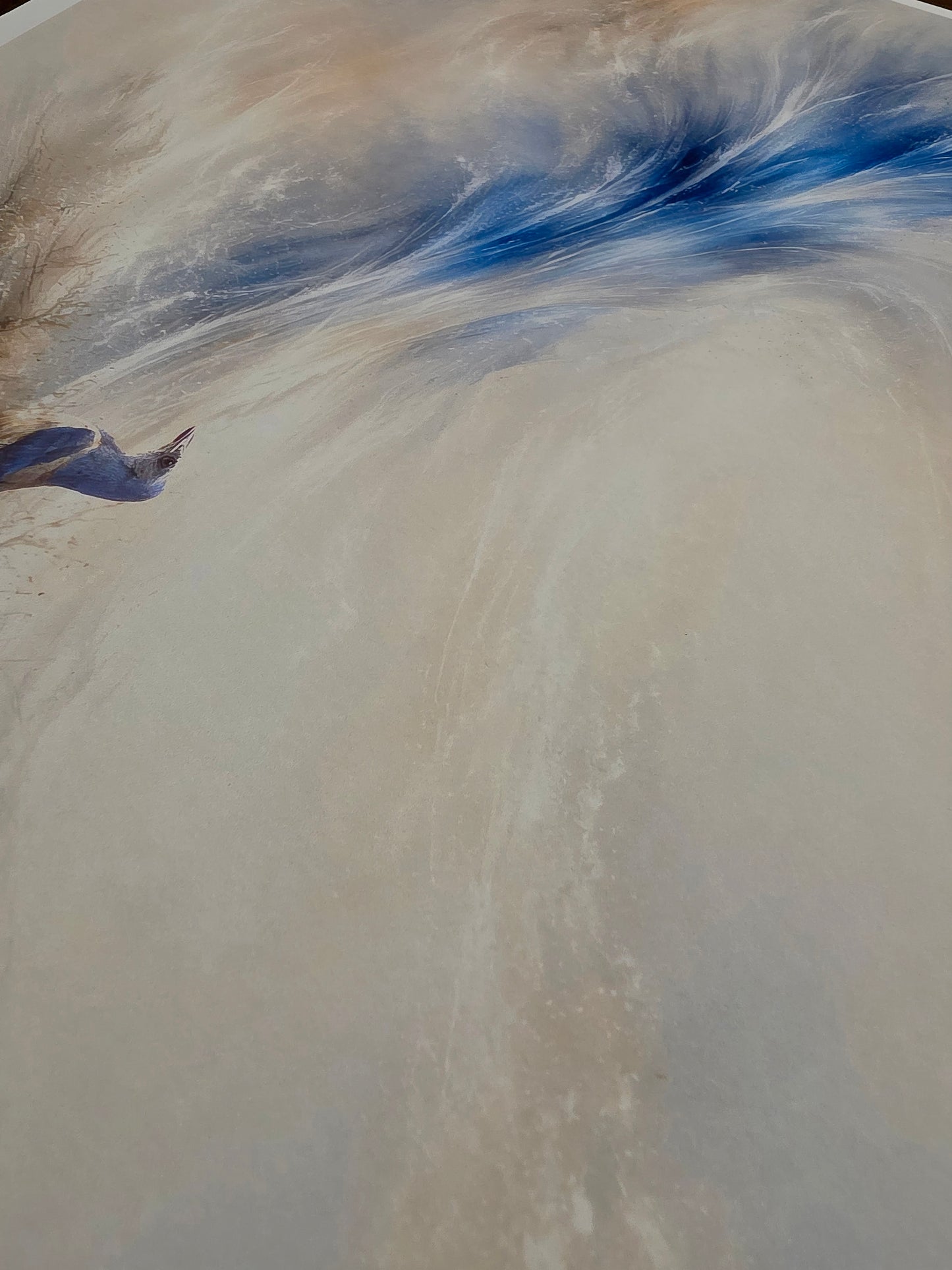 Abstract art with blue and beige colors