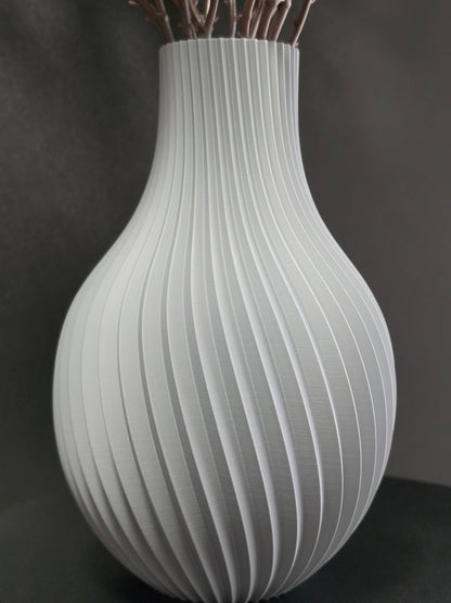 Matte Gray Sculptural Vase — 8" Modern Decorative Vase