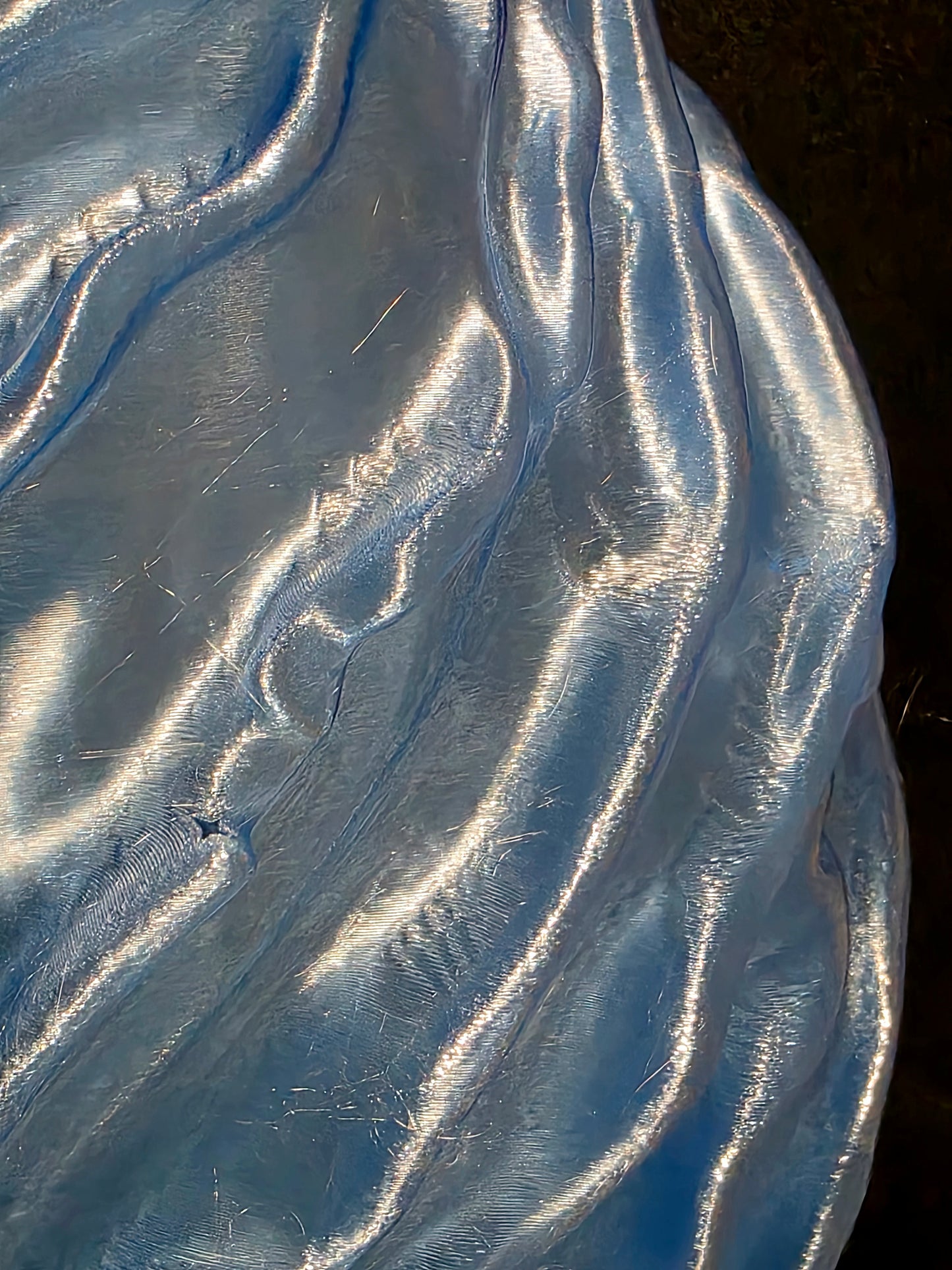 Translucent Glacier Blue Flameform Vase — 10" Modern Sculptural Decorative Vase