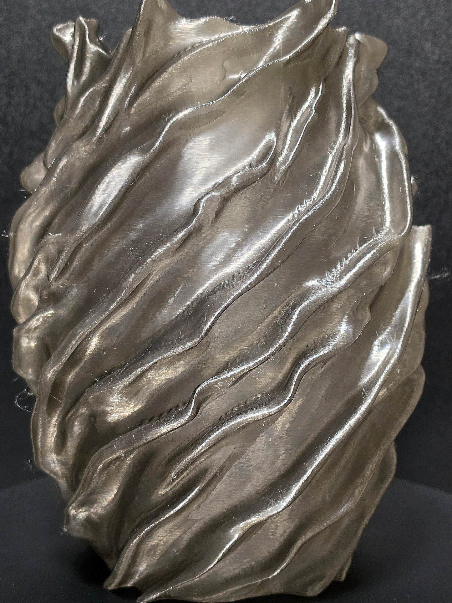 Translucent Smoke Black Flameform Vase — 10" Modern Sculptural Decorative Vase