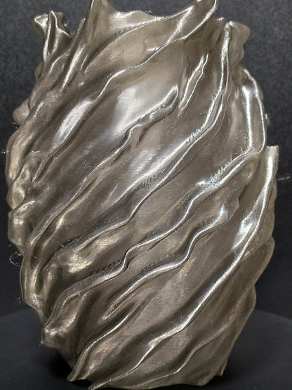 Translucent Smoke Black Flameform Vase — 10" Modern Sculptural Decorative Vase