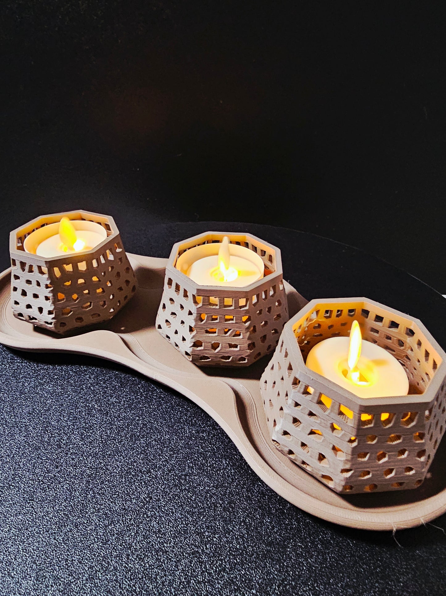 Lattice Glow LED Tealight Set