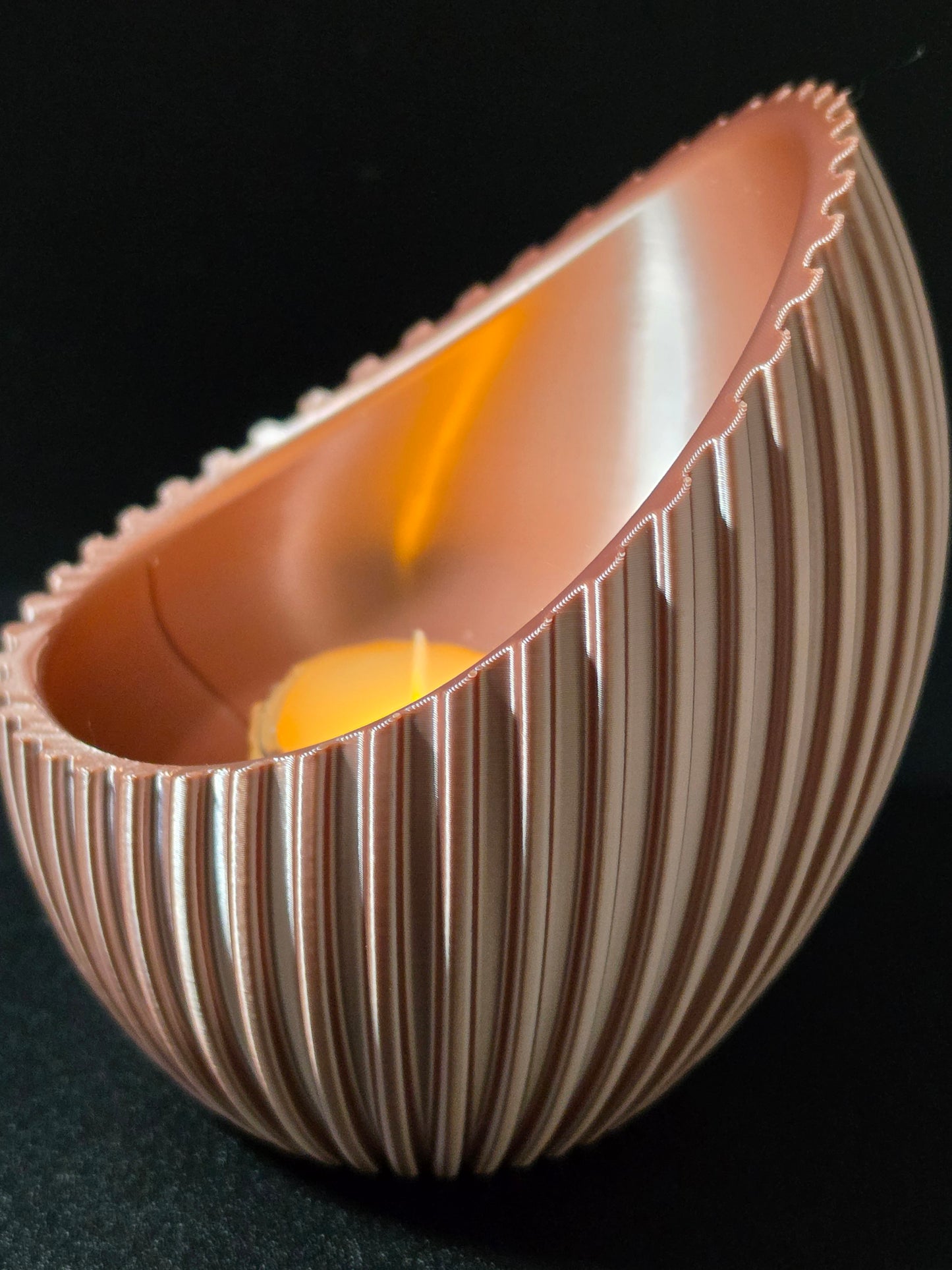 Ribbed LED Tealight Holder