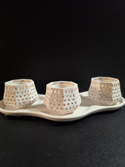 Lattice Glow LED Tealight Set
