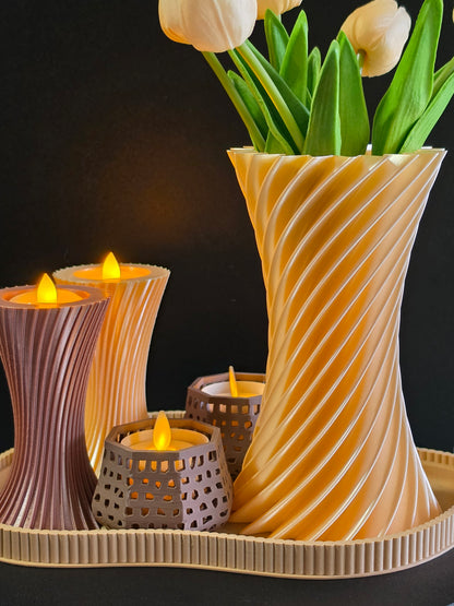 Helix Twist Vase — 7" Modern Decorative Vase