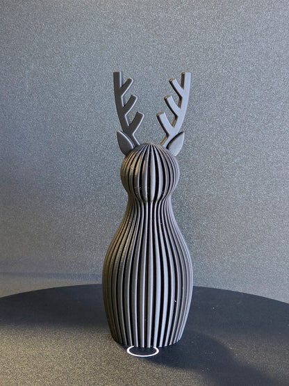 Japandi Ribbed Reindeer — 7" Holiday Decorative Accent