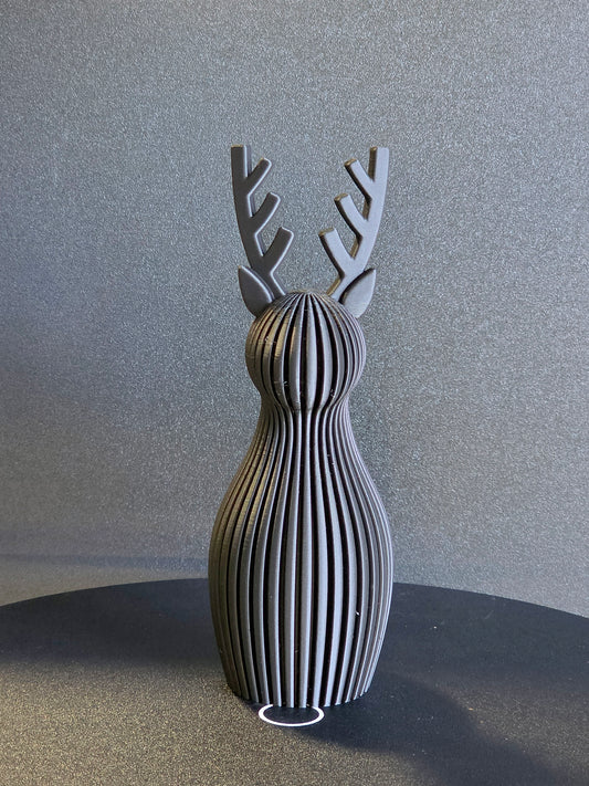 Japandi Ribbed Reindeer — 7" Holiday Decorative Accent