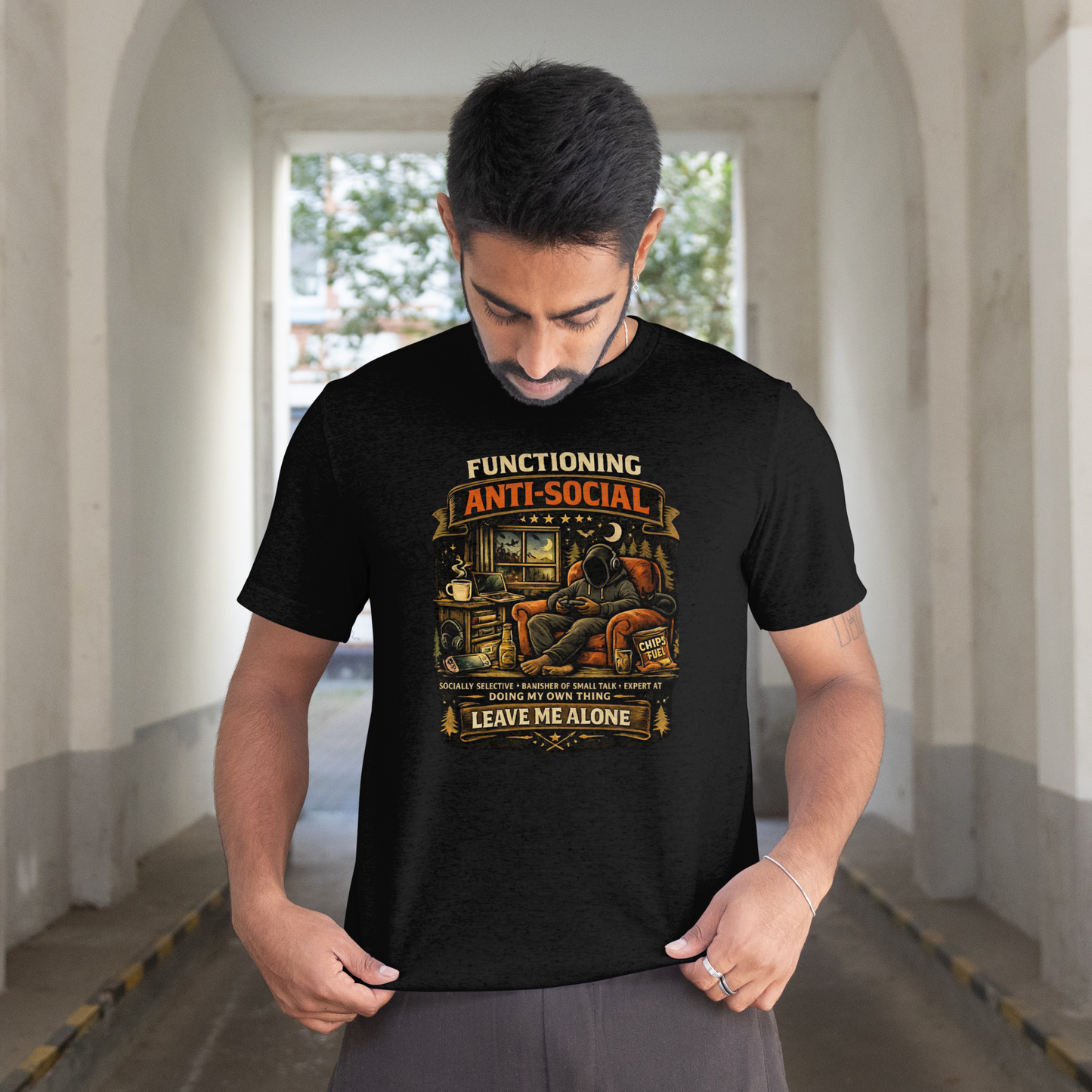 Functioning Anti-Social – Tri-Blend T-Shirt