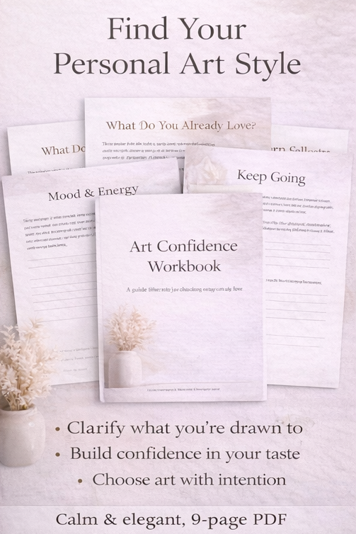 Art Confidence Workbook on a textured surface with decorative elements