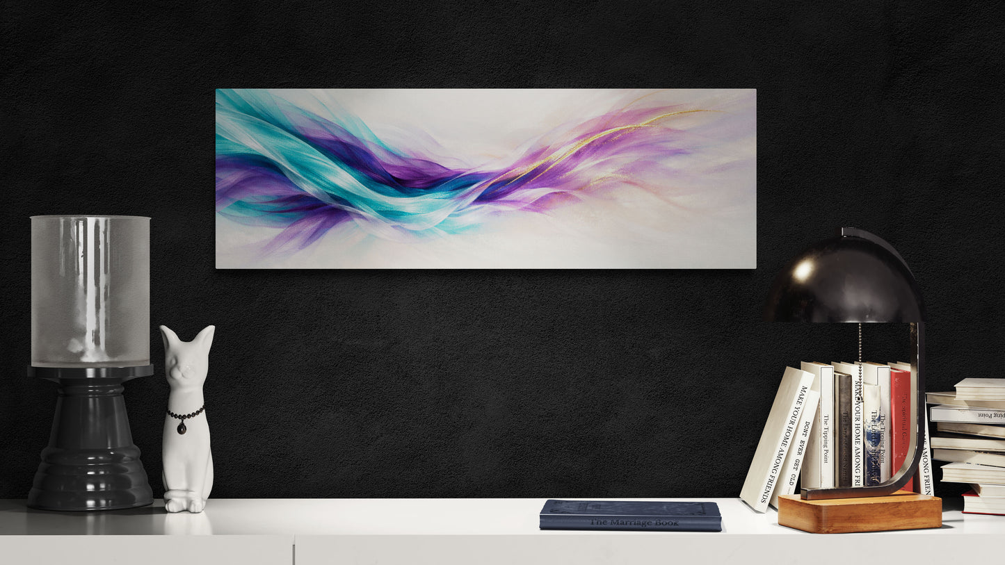 Arte de pared en armonía roja y dorada