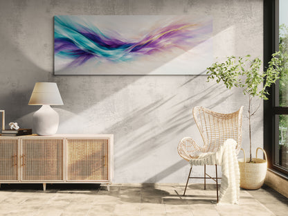 Arte de pared en armonía roja y dorada