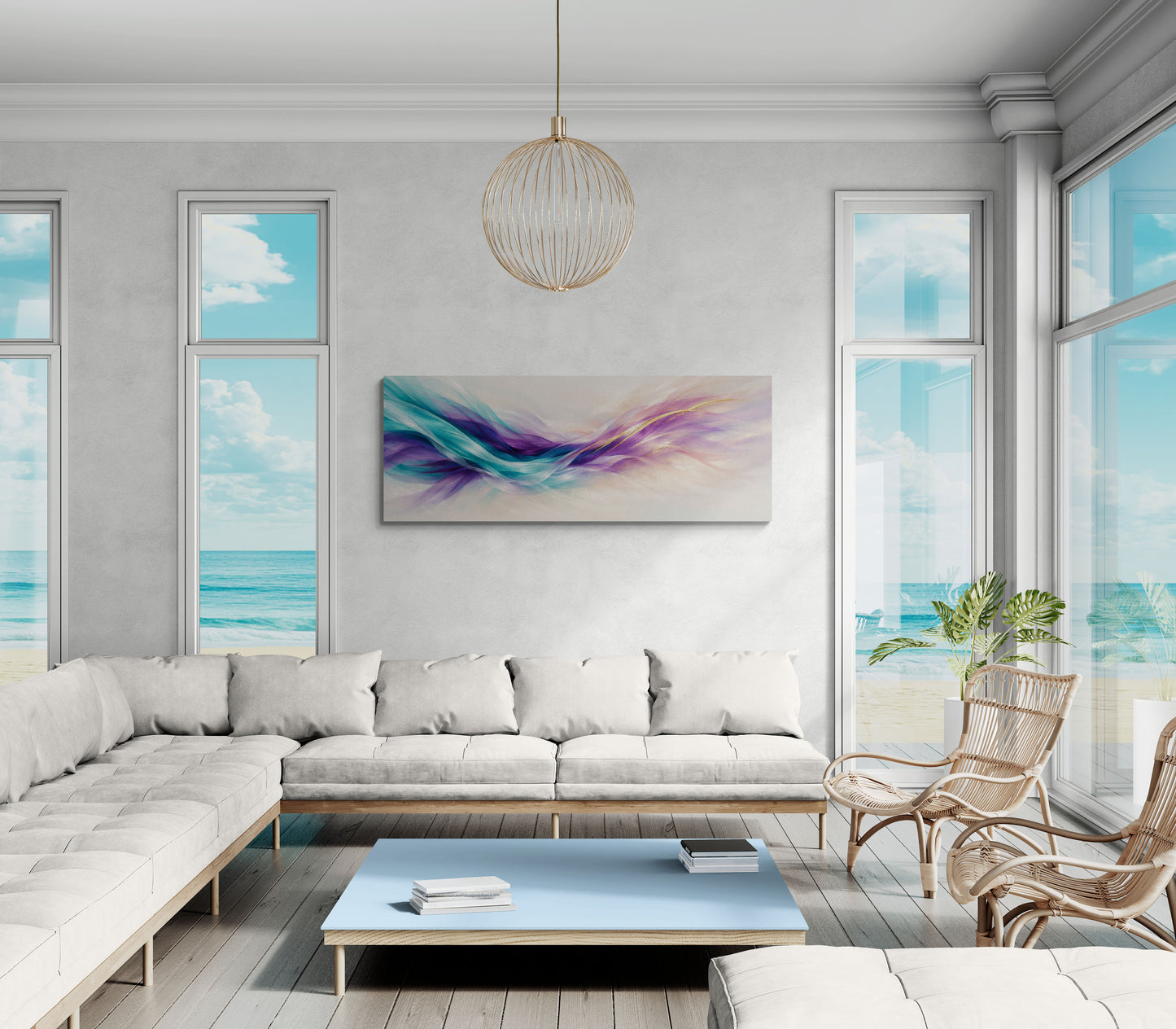 Arte de pared en armonía roja y dorada