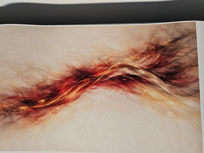 Abstract art with swirling colors on a textured surface