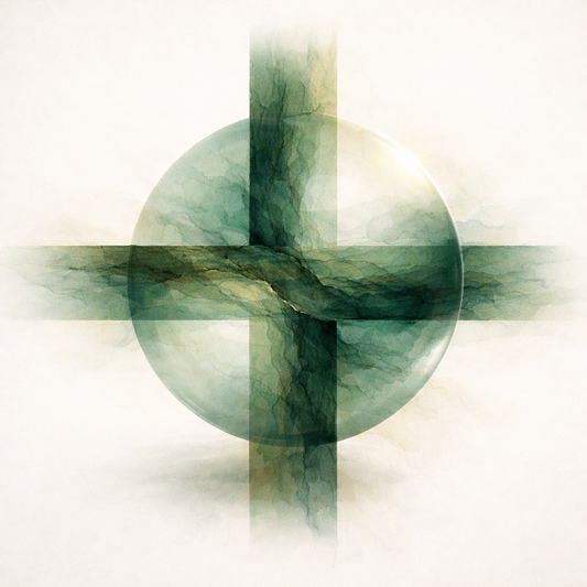 Emerald Axis Green Geometric Abstract Wall Art Print