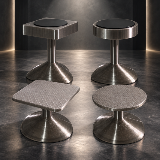 FG Display Pedestals | Elevated & Integrated Rotating Displays