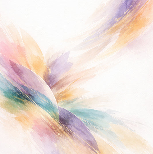 Abstract multicolored design on a white background