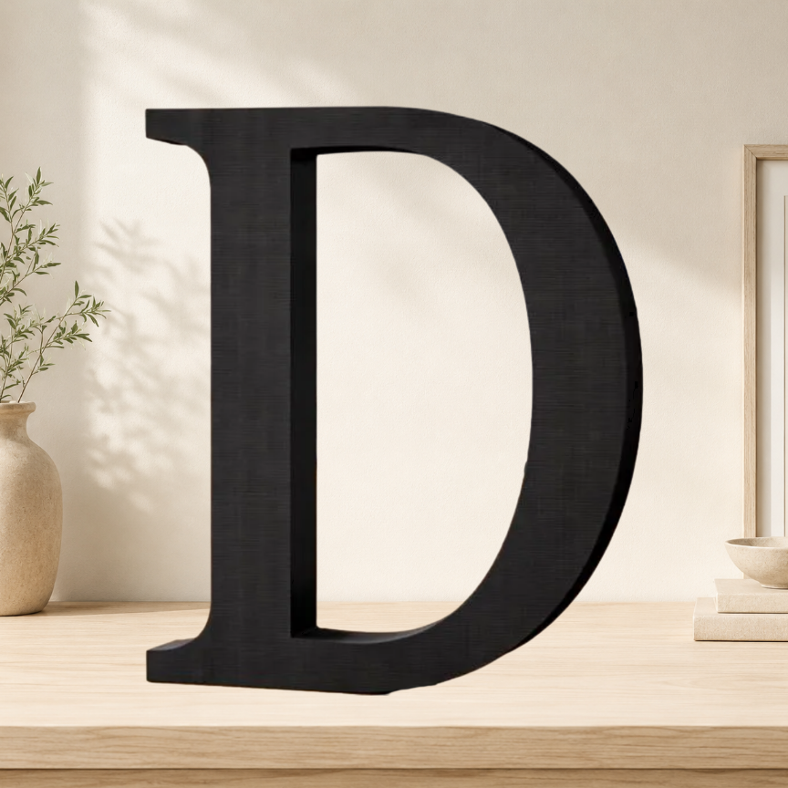 Large Freestanding Serif Letter — 9-Inch Personalized Shelf & Event Décor