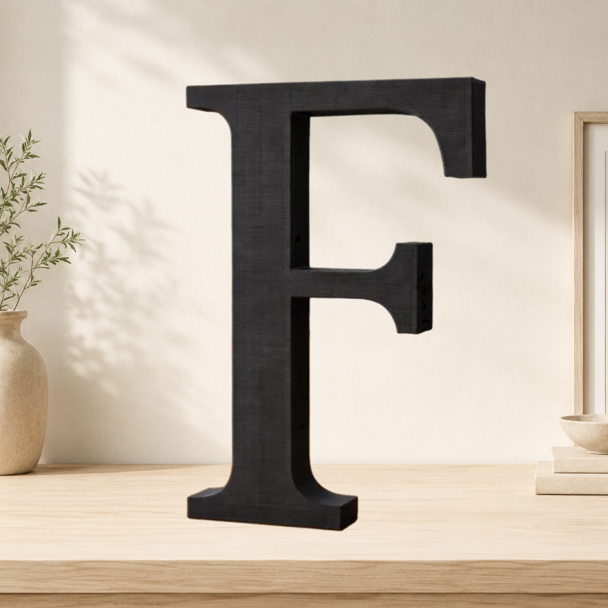 Large Freestanding Serif Letter — 9-Inch Personalized Shelf & Event Décor