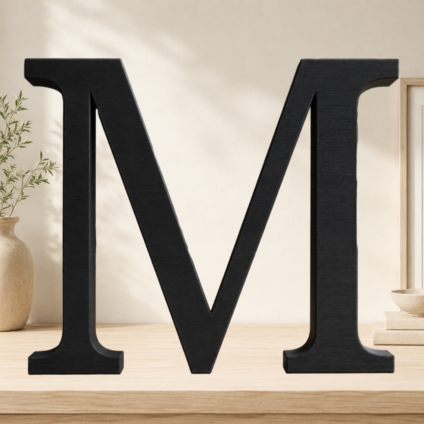 Large Freestanding Serif Letter — 9-Inch Personalized Shelf & Event Décor