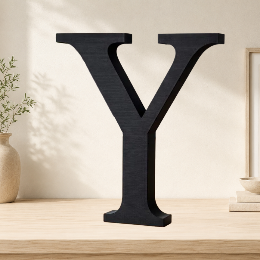 Large Freestanding Serif Letter — 9-Inch Personalized Shelf & Event Décor