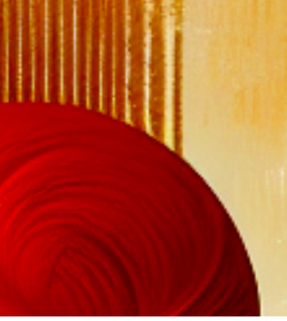 Arte de parede em harmonia vermelha e dourada
