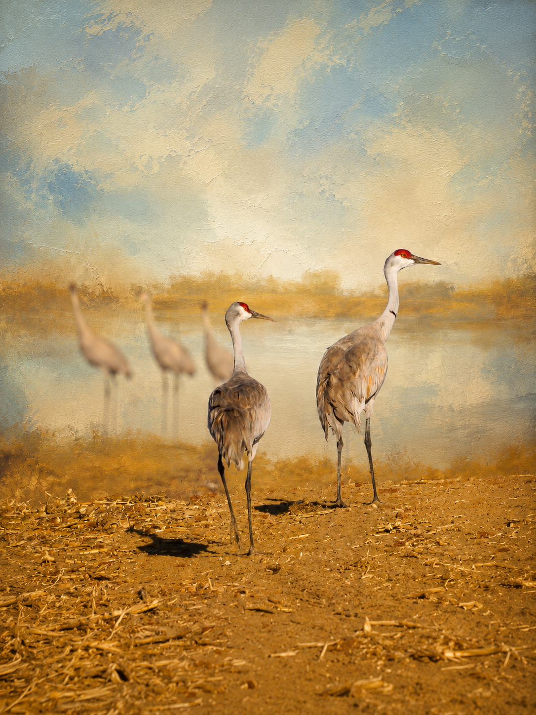 Passage on the Platte – Mixed Media Wildlife Art Print