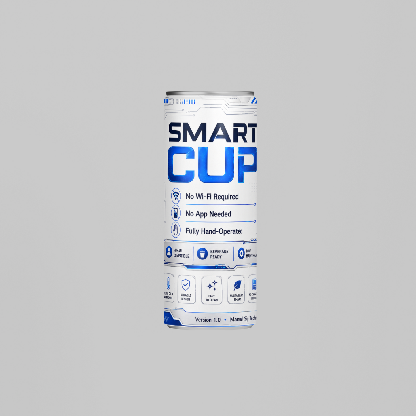 Smart Cup packaging on a gray background