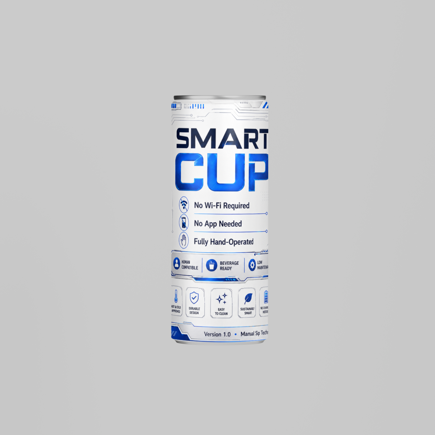 Smart Cup packaging on a gray background