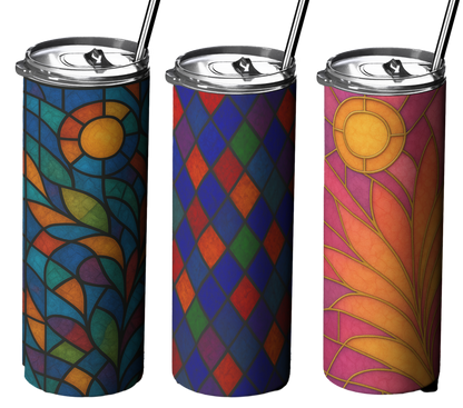 Stained Glass Series — 20 oz Clear Skinny Tumblers
