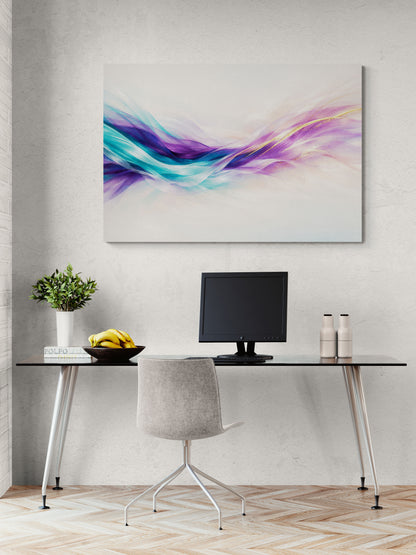 Arte de pared en armonía roja y dorada